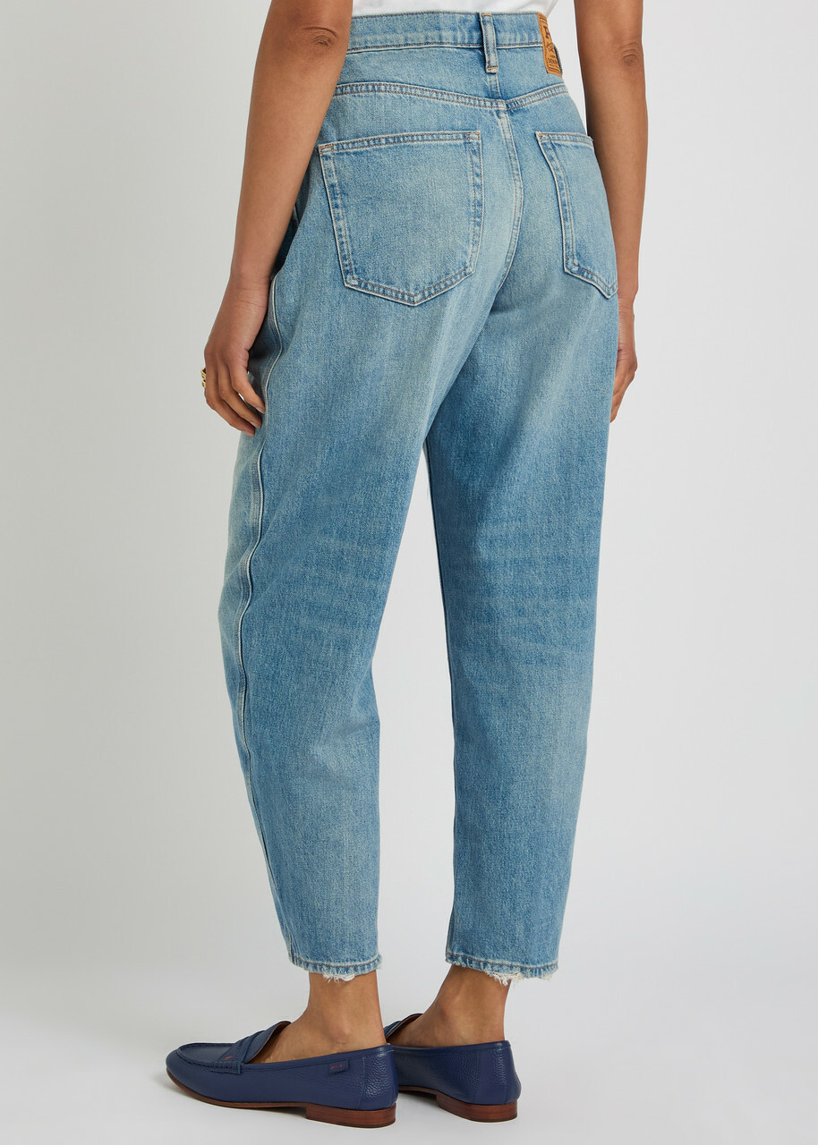 Polo Ralph Lauren Distressed Straight-leg Ankle Jeans Blue