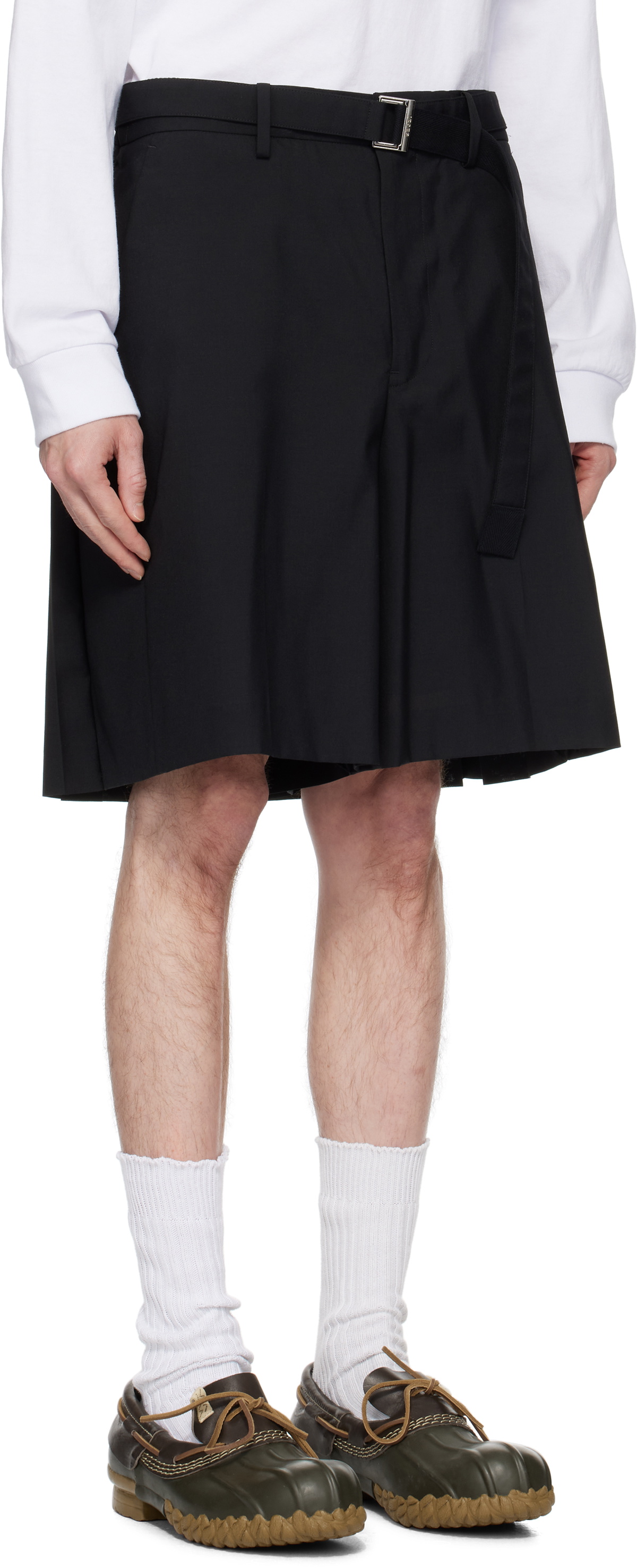 sacai Black Suiting Shorts Sacai