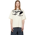 Diesel Off-White Distressed Flocked Logo T-shirt