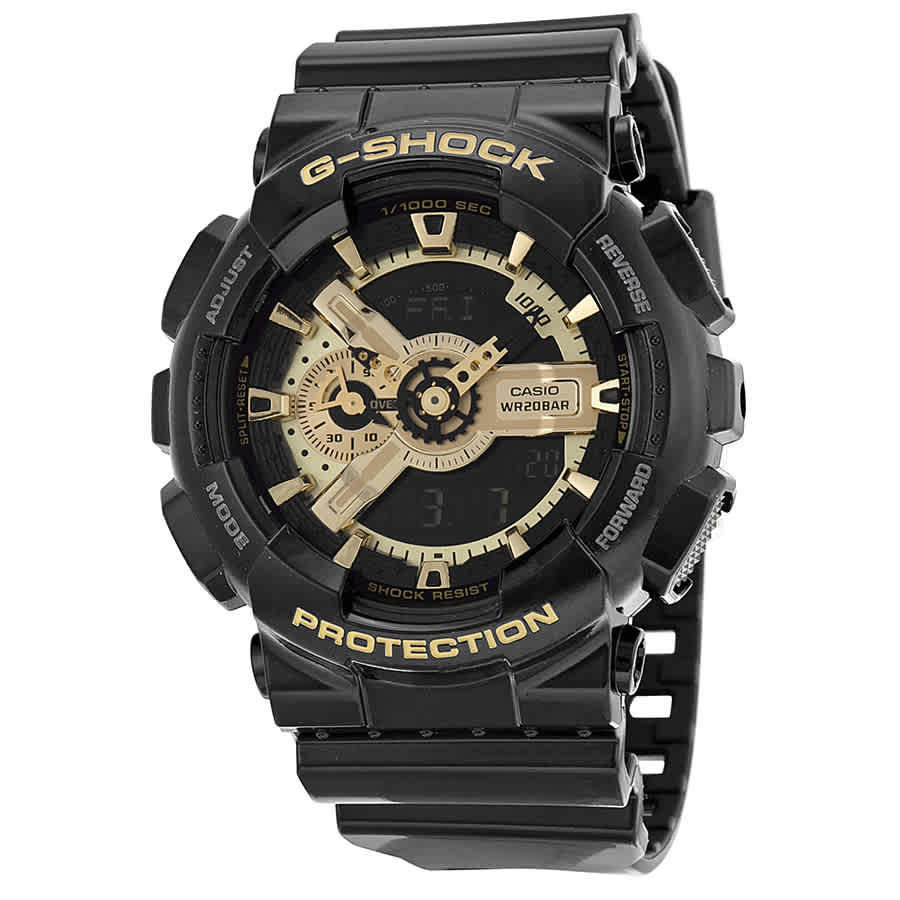 Black and gold g shock mens watch best sale