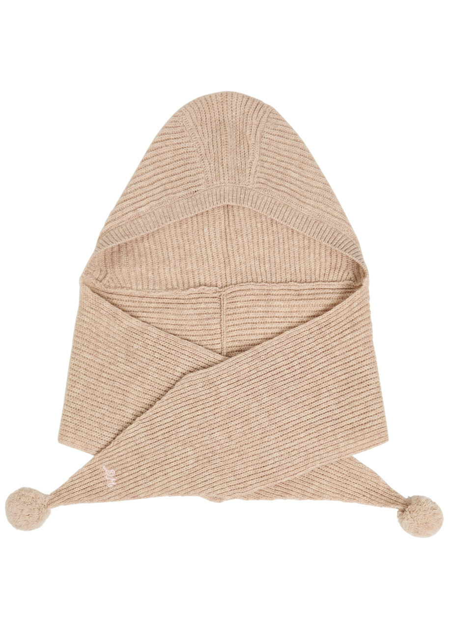 Damson Madder Pom-pom Knit Hood - Beige - One Size