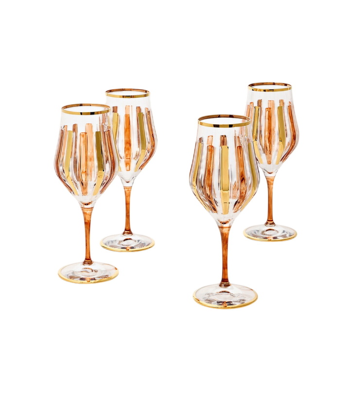 Photo: Les-Ottomans Set of 4 striped crystal wine glasses