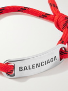 BALENCIAGA - Silver-Tone Metal and Cord Bracelet - Red