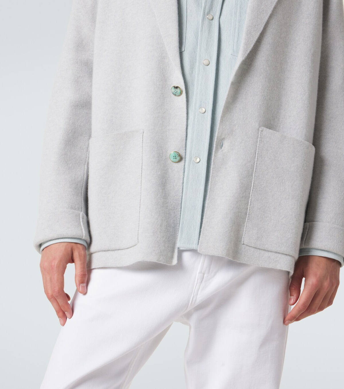 God's True Cashmere Cashmere blazer with amethyst