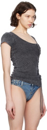 GUESS USA Black Lace-Up T-Shirt