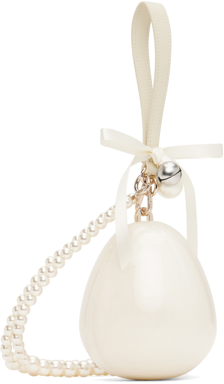 【関税込み】Simone Rocha オフホワイト マイクロ Egg バッグ 関税込み】Simone Rocha オフホワイト Pearl Egg バッグ (Simone