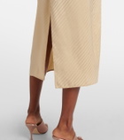 Gucci GG draped striped silk jacquard midi dress