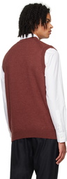 De Bonne Facture Burgundy V-Neck Vest