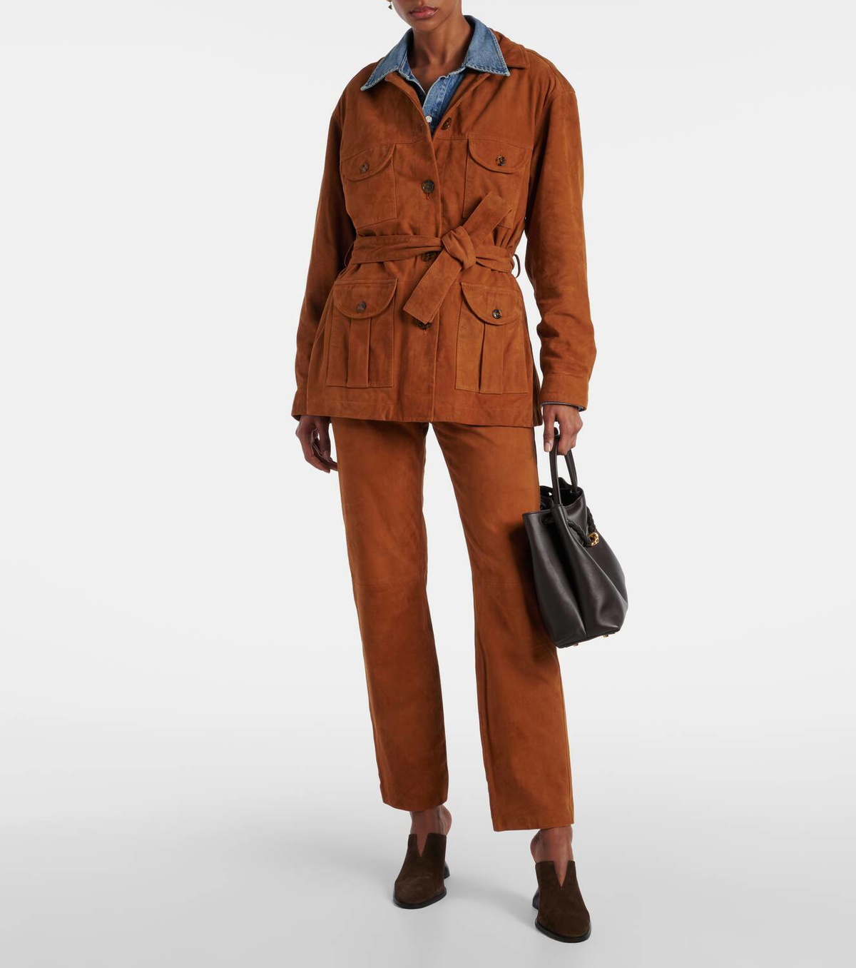 Blazé Milano Viva Sahariana belted suede jacket