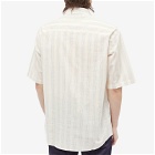 NN07 Men's Freddy Stripe Short Sleeve Shirt in Brown Stripe