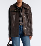 Veronica Beard Silversmith leather jacket