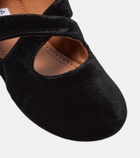 Alaïa Criss Cross velvet ballet flat