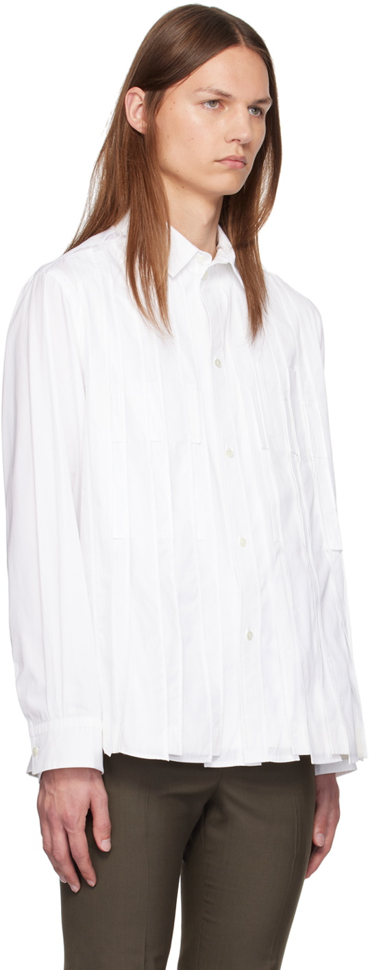 sacai White Pleated Shirt Sacai