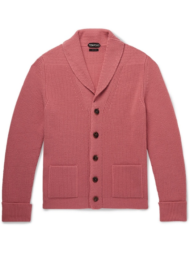 Photo: TOM FORD - Ribbed Cashmere Cardigan - Pink