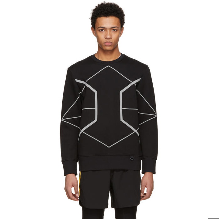 Photo: BLACKBARRETT by Neil Barrett Black Reflective Symmetric Lines Sweatshirt