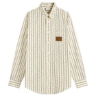 Drôle de Monsieur Men's Braided Flower Shirt in Ecru
