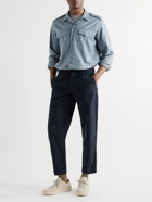 Massimo Alba - Army Convertible-Collar Cotton-Chambray Shirt - Blue