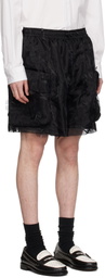 Simone Rocha Black Layered Flap Cargo Shorts