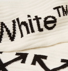 Off-White - Logo-Intarsia Stretch Cotton-Blend Socks - Men - White