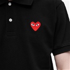 Comme des Garçons Play Men's Red Heart Polo Shirt in Black/Red