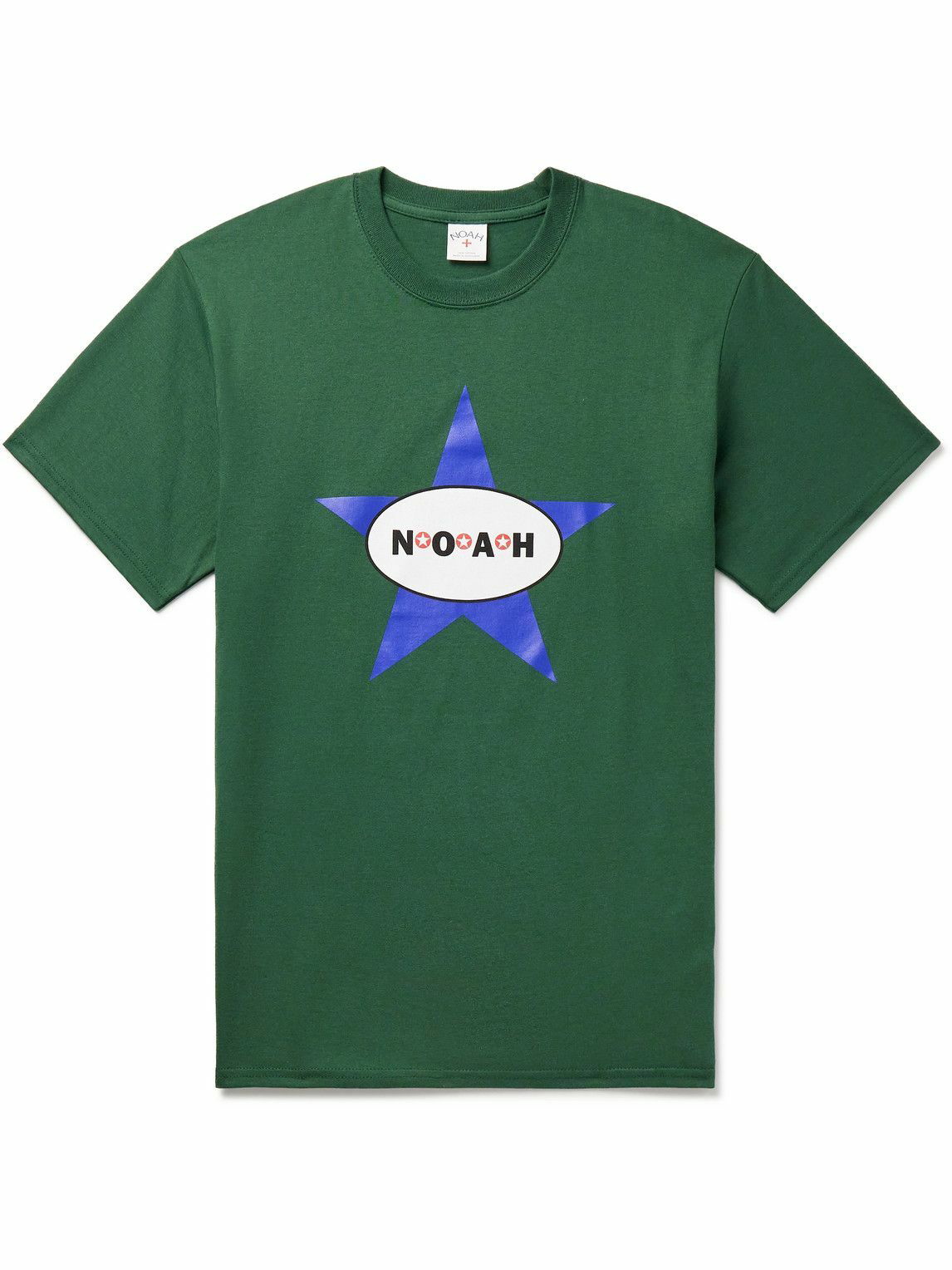 Photo: Noah - Always Got The Blues Printed Cotton-Jersey T-Shirt - Green