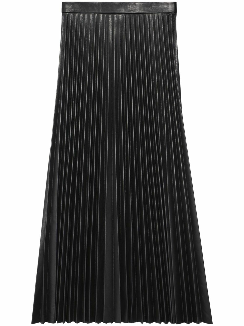 BALENCIAGA - Leather Pleated Skirt Balenciaga