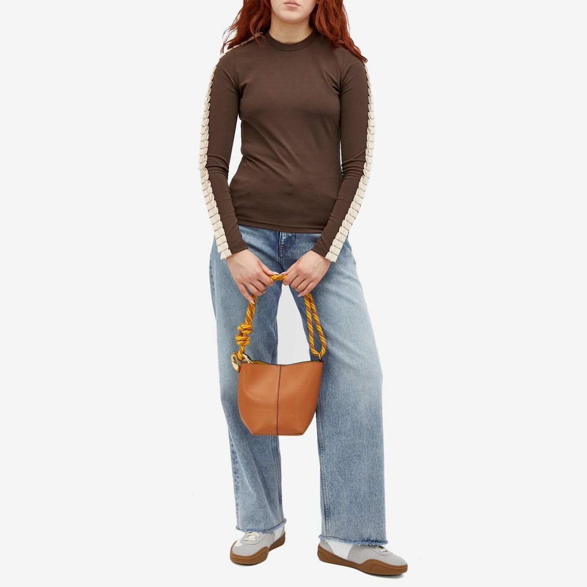 JW Anderson Women's The Corner Small Bucket in Pecan JW Anderson