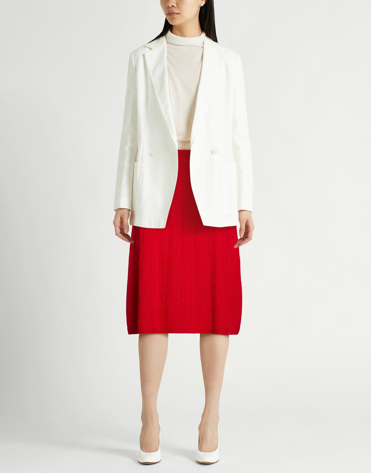 Drumohr Womens Midi skirt in Red