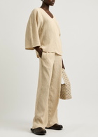 BY Malene Birger Darja Textured Straight-leg Trousers Beige