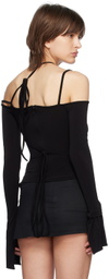 SRVC Black Cutout Long Sleeve T-Shirt