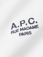 A.P.C. - Logo-Embroidered Cotton-Jersey T-Shirt - White