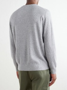 Hartford - Wool and Cashmere-Blend Waffle Henley Sweater - Gray