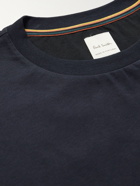 PAUL SMITH - Striped Webbing-Trimmed Cotton-Jersey T-Shirt - Blue