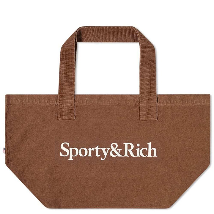 Photo: Sporty & Rich Serif Logo Tote Bag