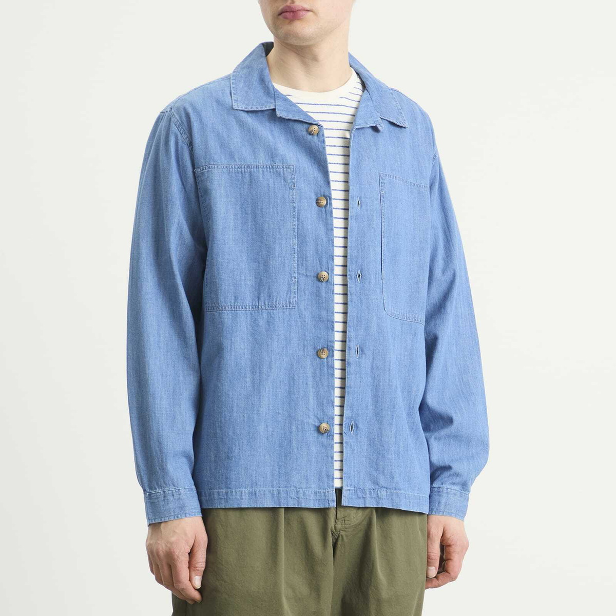 Kestin Men's Durno Overshirt in Washed Denim