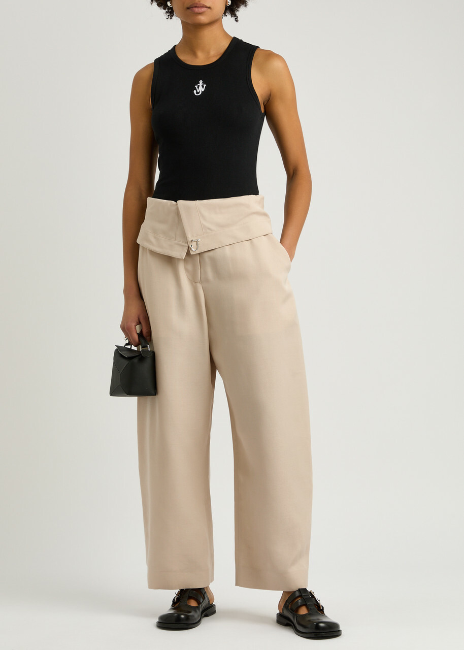 JW Anderson Belted Wide-leg Trousers Beige