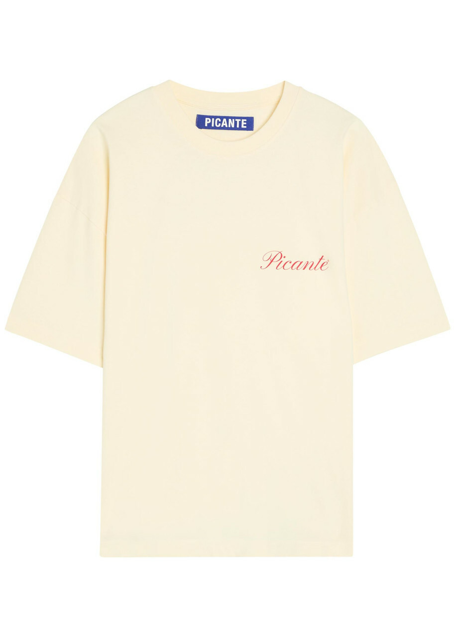 Picante Tailor Printed Cotton T-shirt Cream