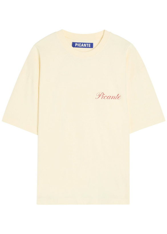 Photo: Picante Tailor Printed Cotton T-shirt Cream