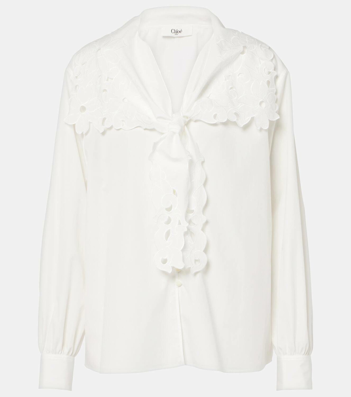 Chloé Broderie anglaise cotton poplin blouse