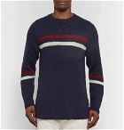The Elder Statesman - Slim-Fit Striped Cashmere Sweater - Navy