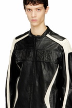 Diesel Colour-block leather biker jacket - Leather jackets Mens in Multicolor
