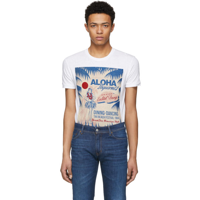 Photo: Dsquared2 White Cocktail Lounge Chic Dan T-Shirt