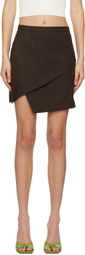 DRAE Brown Wrapped Miniskirt