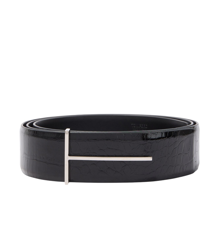 Photo: Tom Ford T croc-effect patent leather belt