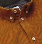 4SDesigns - Button-Down Collar Cotton-Blend Corduroy Shirt - Brown