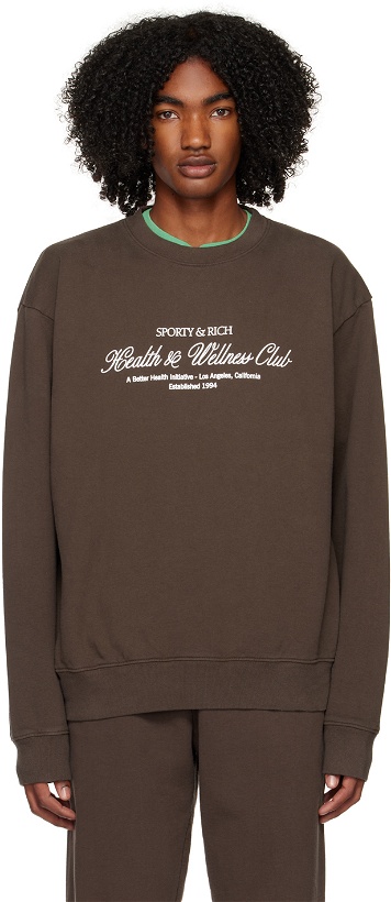 Photo: Sporty & Rich Brown H&W Club Sweatshirt
