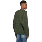 R13 Green Cross Donegal Sweater