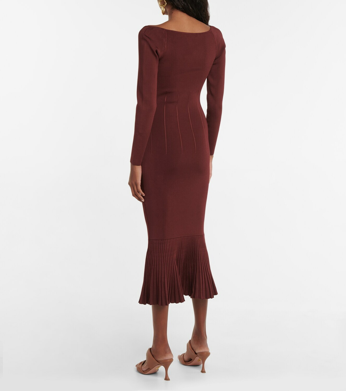 gold knit midi dress BUTTER YELLOW METALLIC KNIT DRESS | CULT MIA main image 0