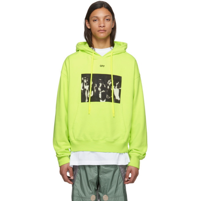 Neon green 2025 off white hoodie