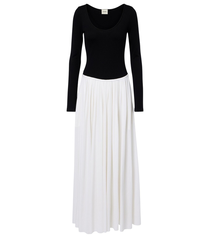 strapless open back dress Rent Karen Millen Black Pu Knit Pleated Skirt Midi Dress
